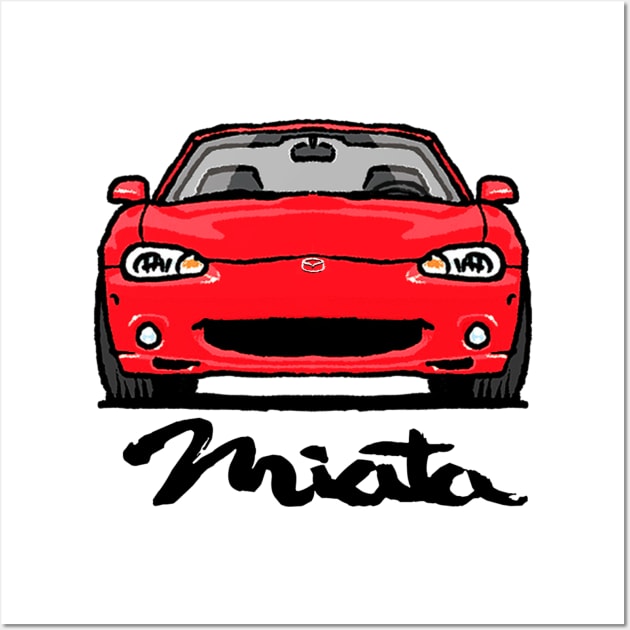 MX5 Miata NB Red Wall Art by Woreth